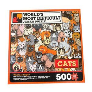 Worlds Most Difficult Cats Jigsaw Puzzle 500 Piece Double Sided Challenge